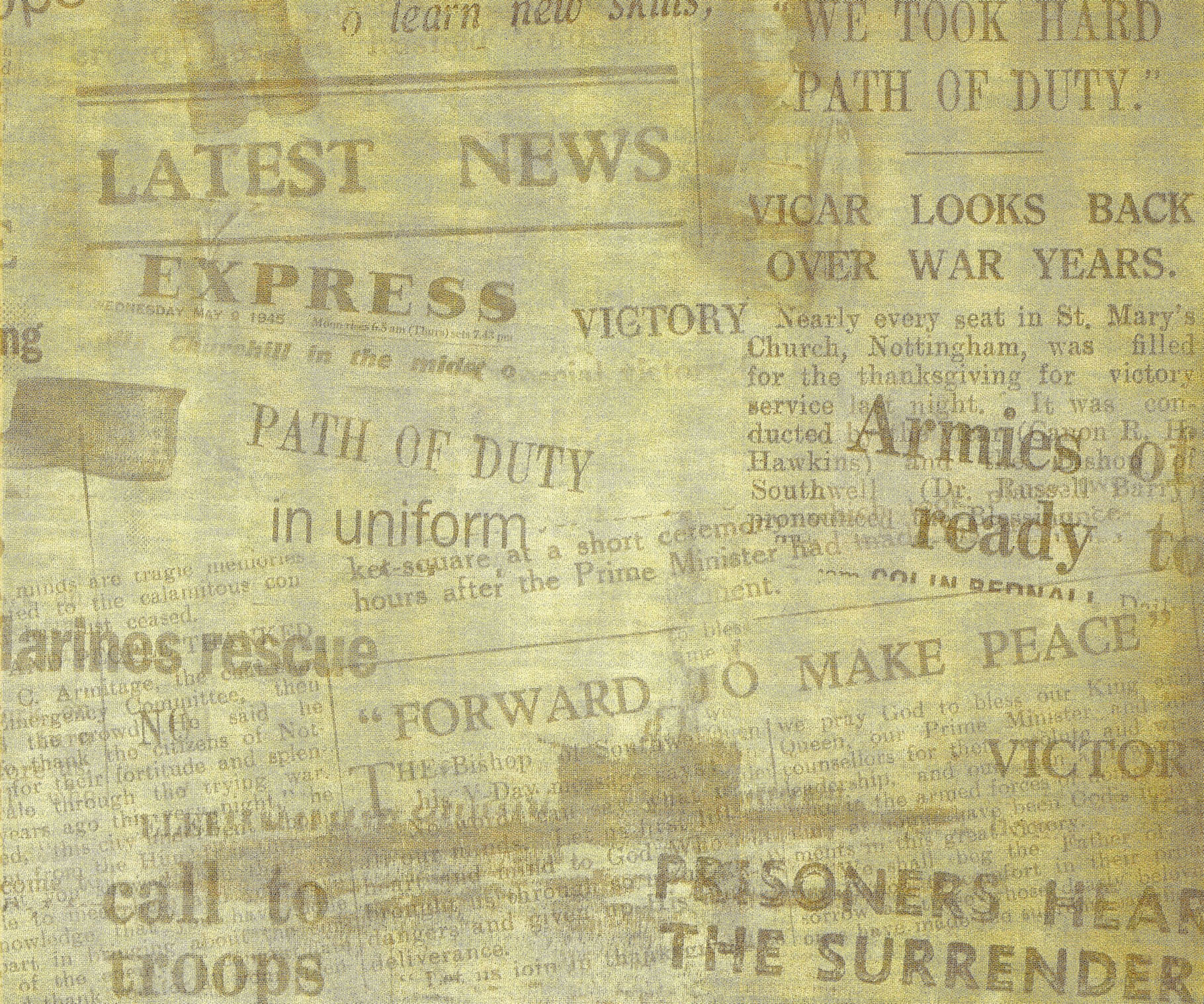 Желтая старая газета, текстура газеты, фон, yellow old newspaper background