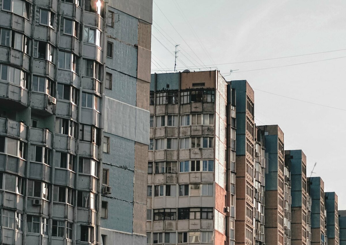 Russian buildings texture background